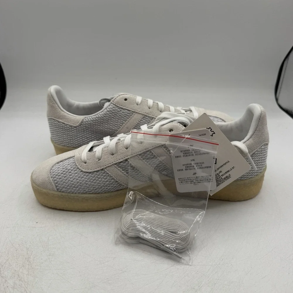 Adidas Gazelle Juice Primeknit Shoes Mens 8.5 White Suede Hemp Sneakers DB1628